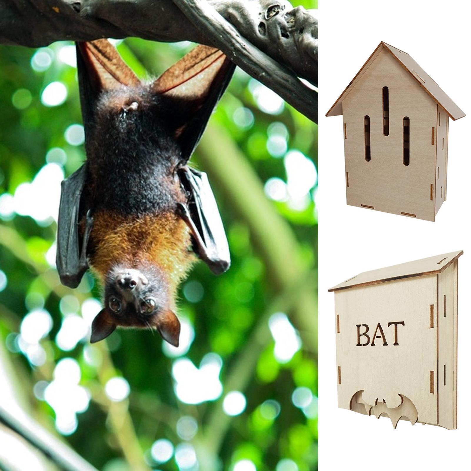 Insect Hotel Wood - Wooden Outdoor Bat House Garden Shelter