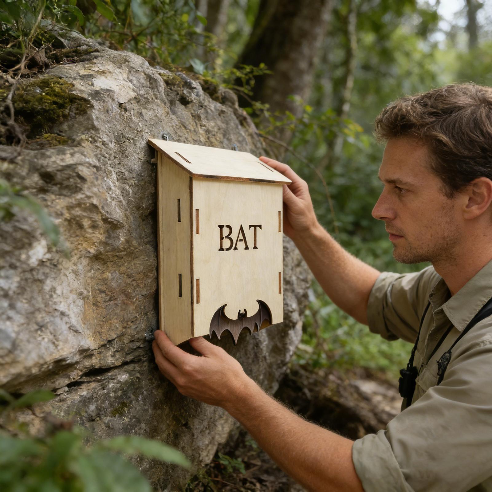 Insect Hotel Wood - Wooden Outdoor Bat House Garden Shelter