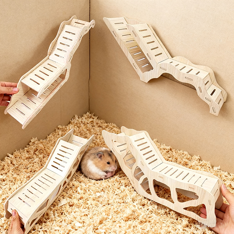 Insect Hotel Wood - Hamster Wooden Hideout Cave Toy forDwarf