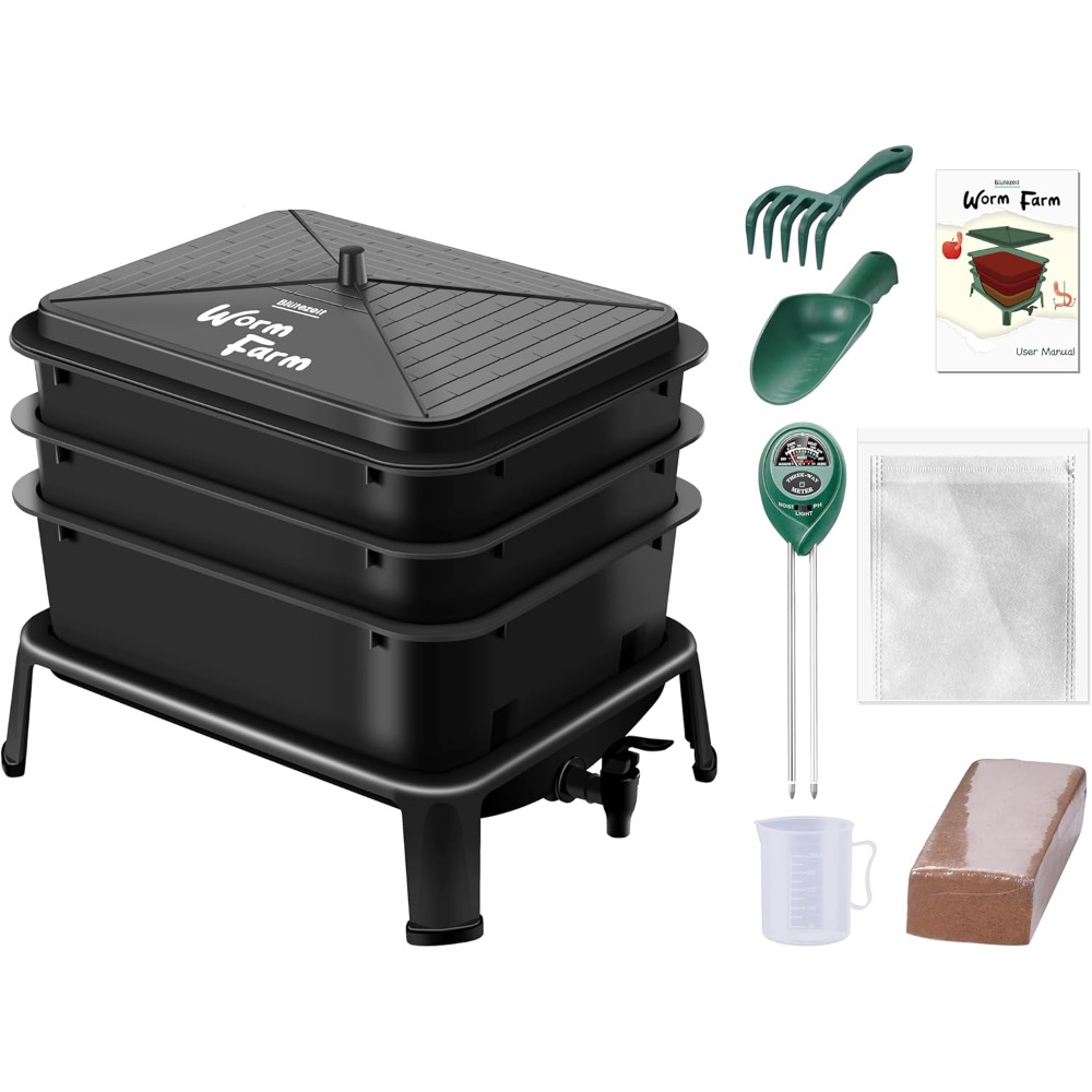 5-Tray Worm Compost Bin, 53QT  - Composting Kit Indoor のレビューと価格