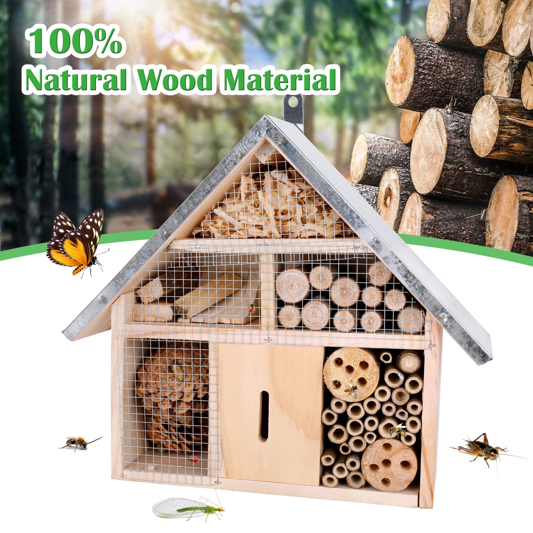 Garden Wooden Insect House Bee - Insect Hotel Wood のレビューと価格