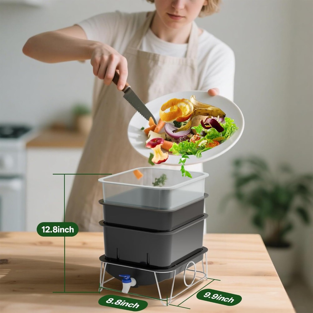 3-Tray 15L Worm Farm Compostin - Composting Kit Indoor のレビューと価格