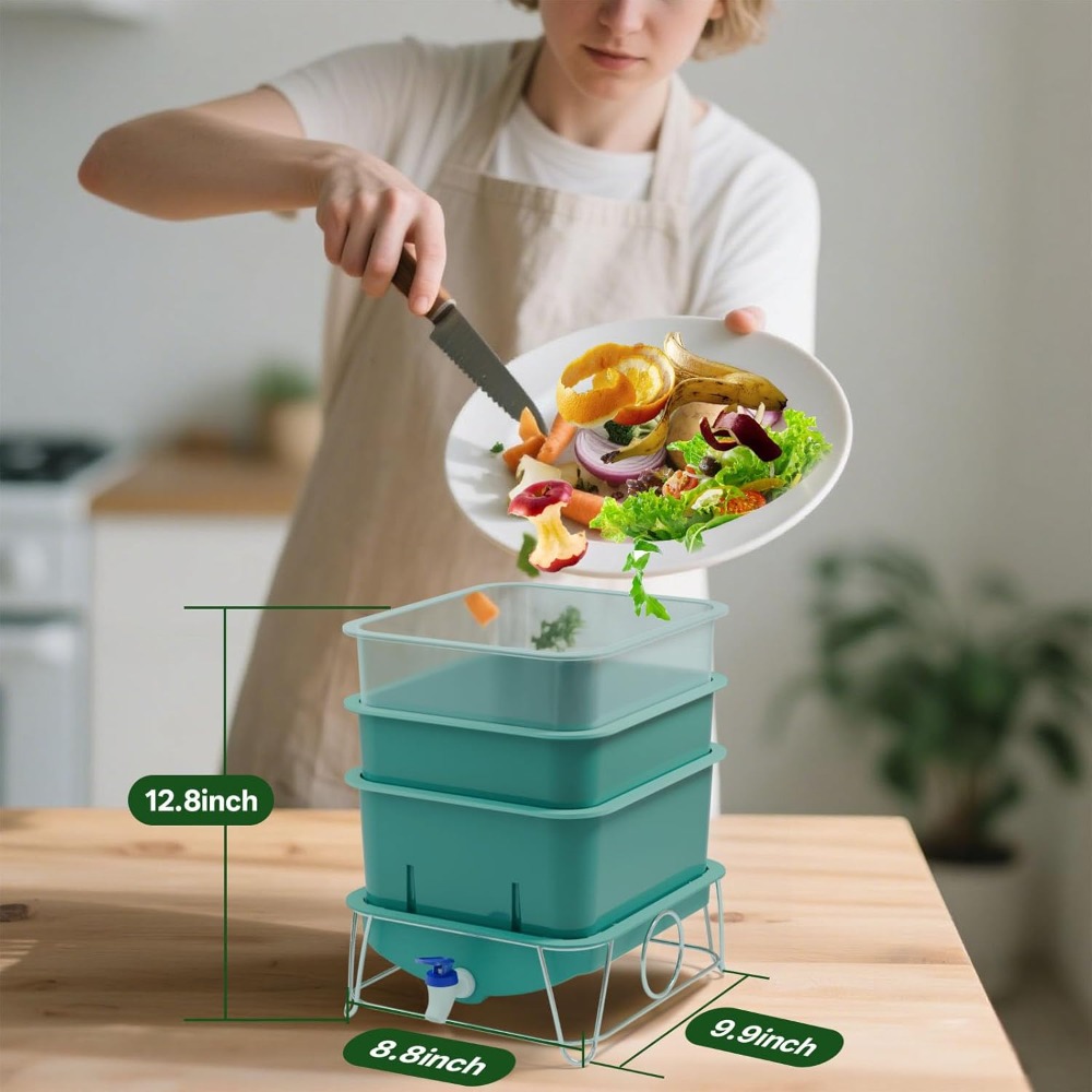 3-Tier 15L Worm Farm Compostin - Composting Kit Indoor のレビューと価格