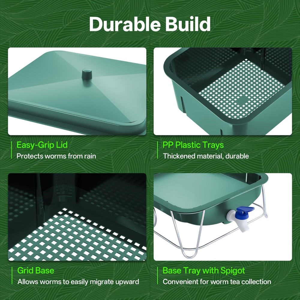 3-Tier 15L Worm Farm Compostin - Composting Kit Indoor のレビューと価格