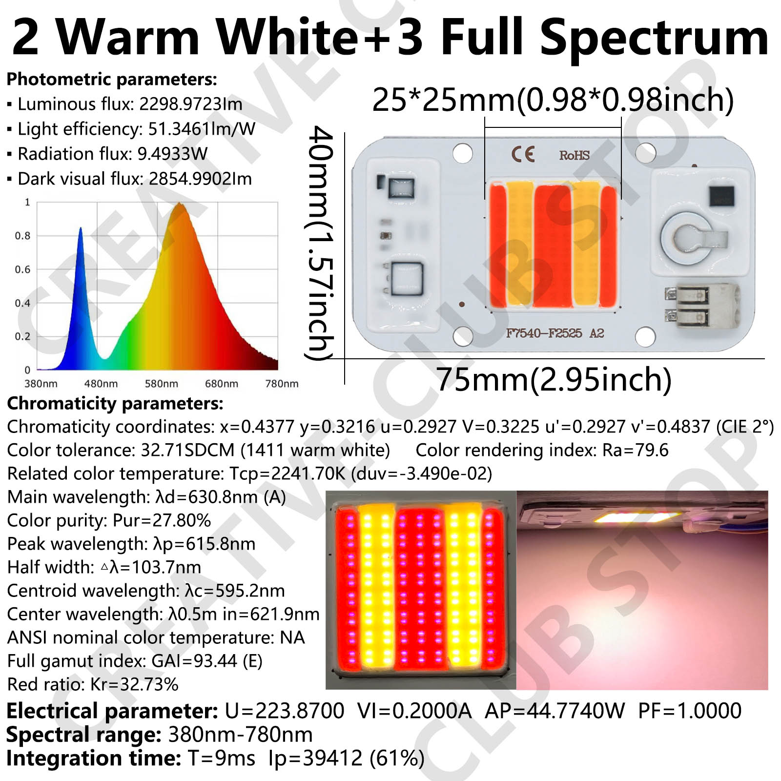 50W LED COB Chip Welding Free  - Plant Grow Light Full Spectrum のレビューと価格