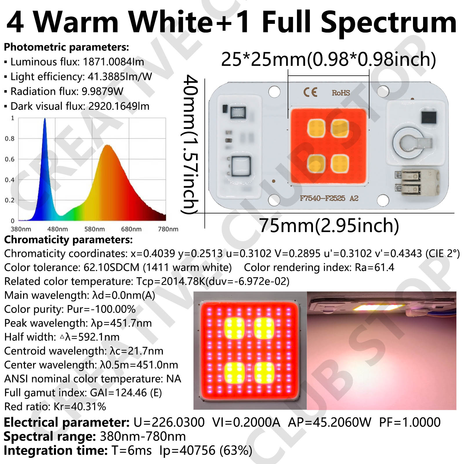50W LED COB Chip Welding Free  - Plant Grow Light Full Spectrum のレビューと価格