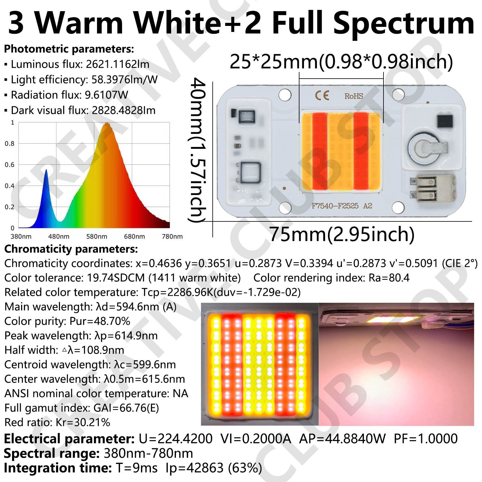 50W LED COB Chip Welding Free  - Plant Grow Light Full Spectrum のレビューと価格