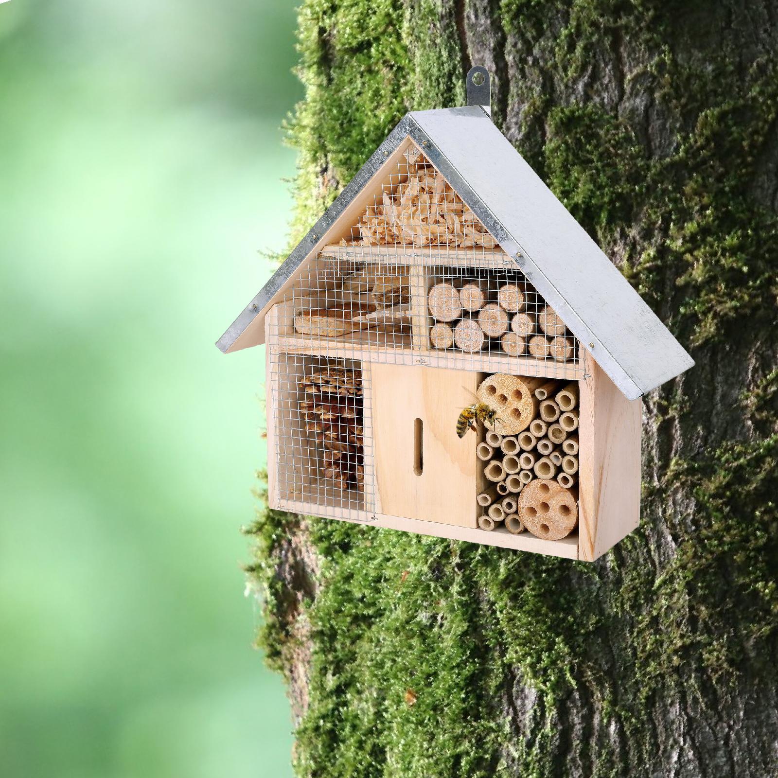 Garden Bee House Wooden Hangin - Insect Hotel Wood のレビューと価格