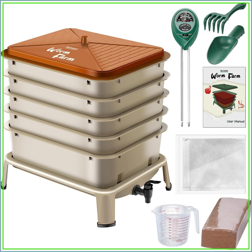 5-Tray Worm Compost Bin, 53QT  - Composting Kit Indoor のレビューと価格
