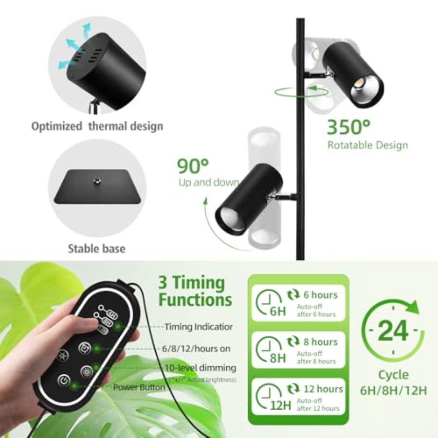 60W Dimmable Grow Light, Full  - Plant Grow Light Full Spectrum のレビューと価格