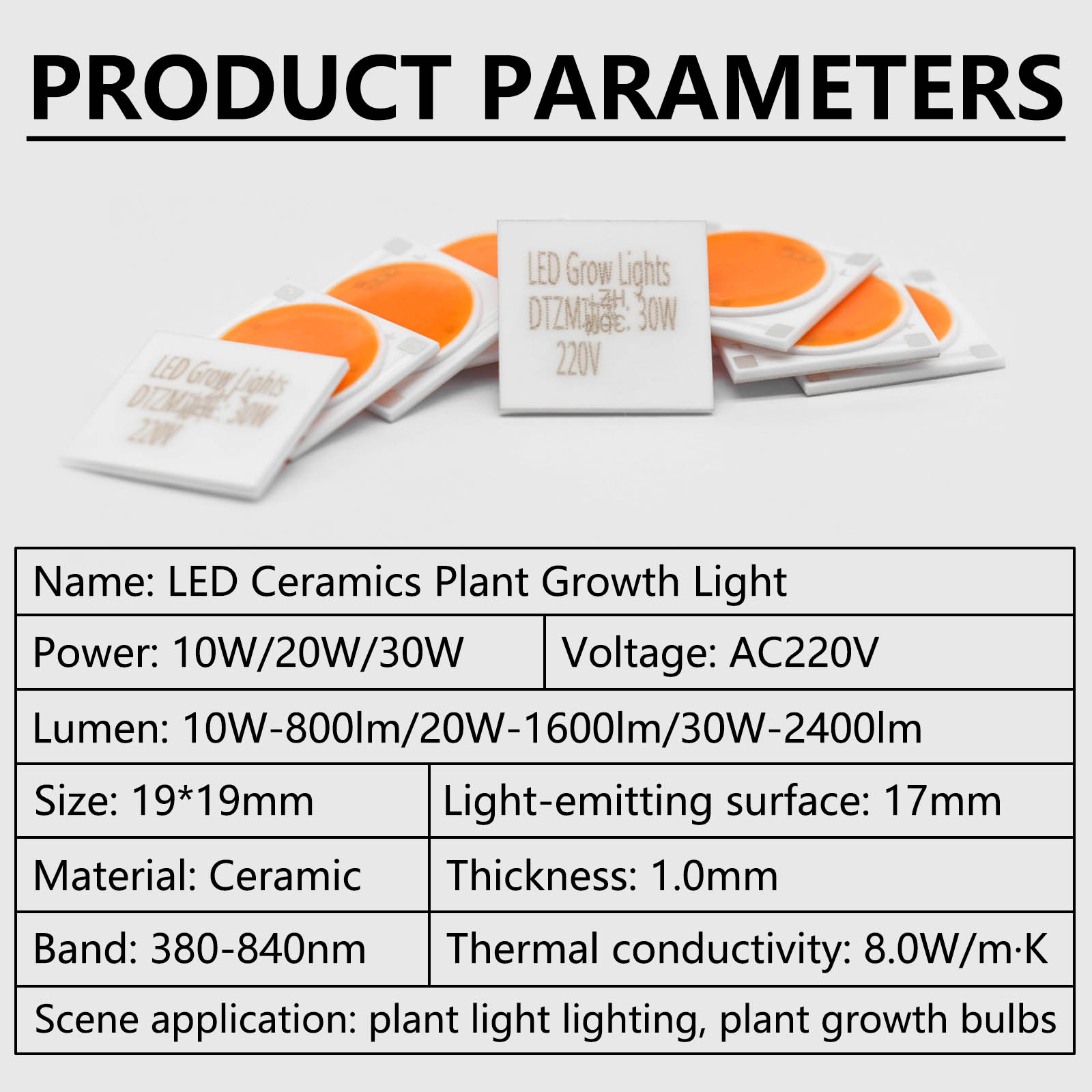 5pcs Ceramics Base LED COB Chi - Plant Grow Light Full Spectrum のレビューと価格