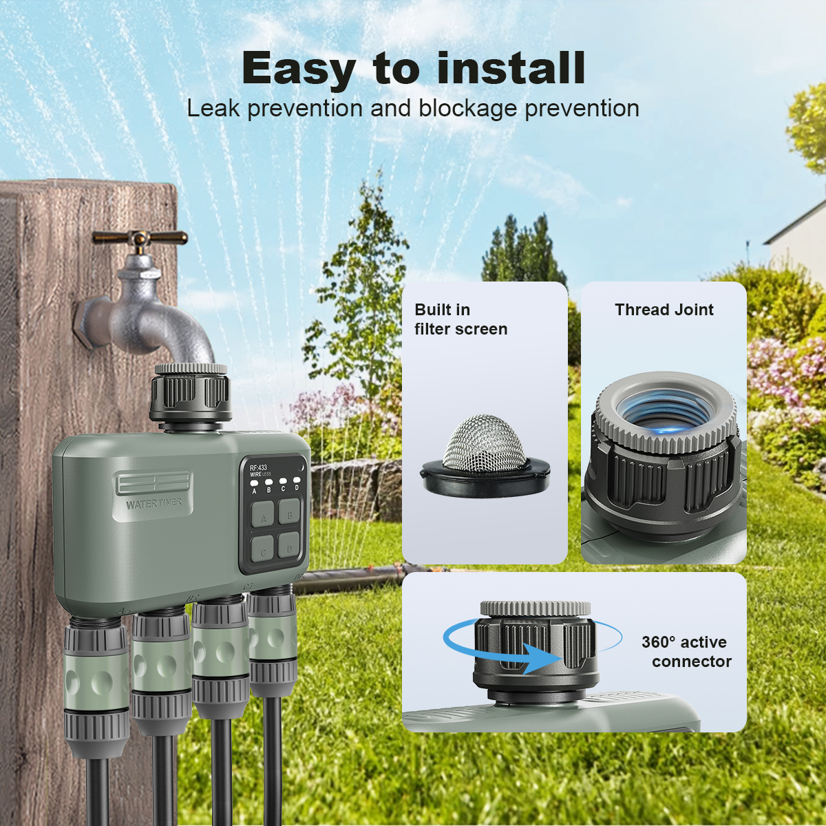 4 Outlet Programmable Water Ti - Smart Garden Hose のレビューと価格