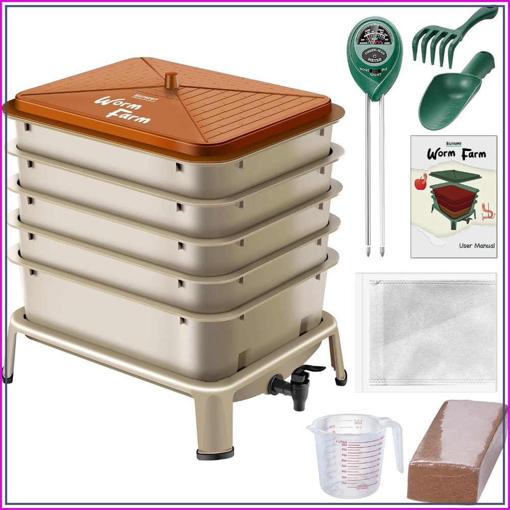 5-Tray Worm Compost Bin, 53QT  - Composting Kit Indoor のレビューと価格