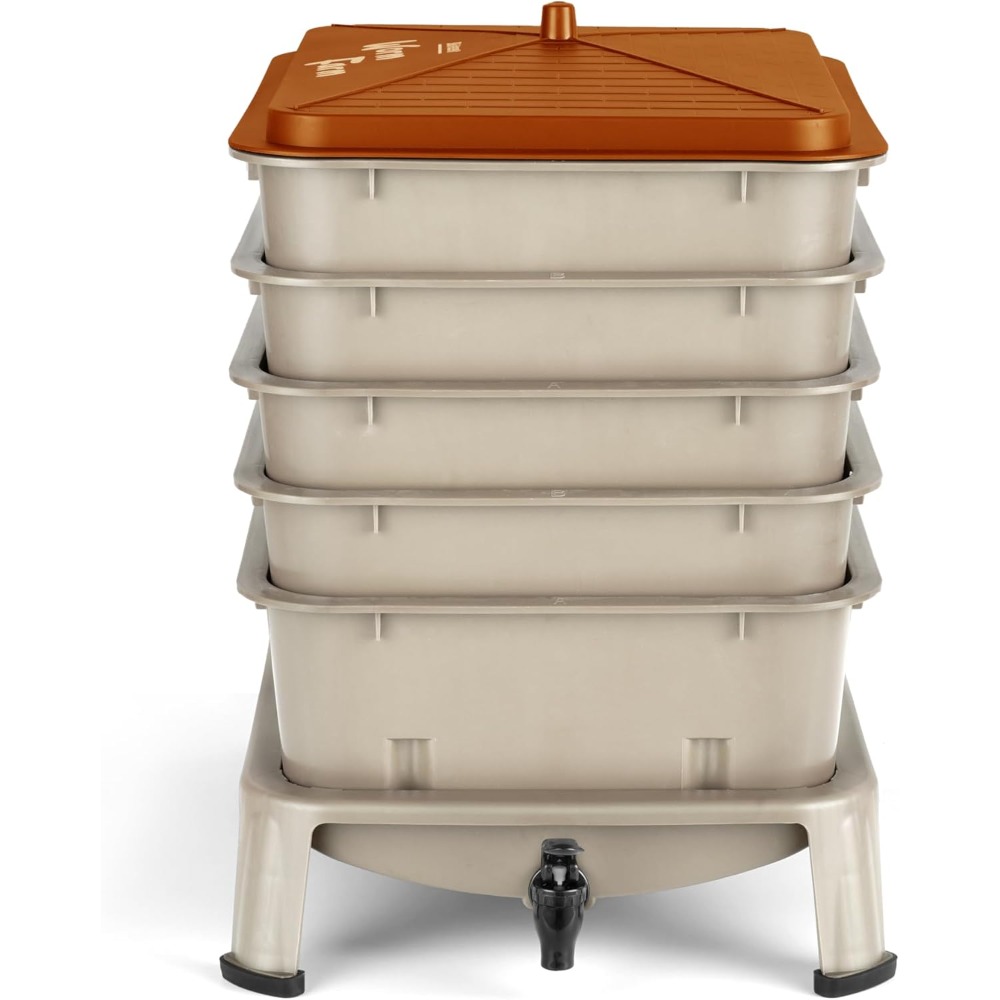 5-Tray Worm Compost Bin, 53QT  - Composting Kit Indoor のレビューと価格