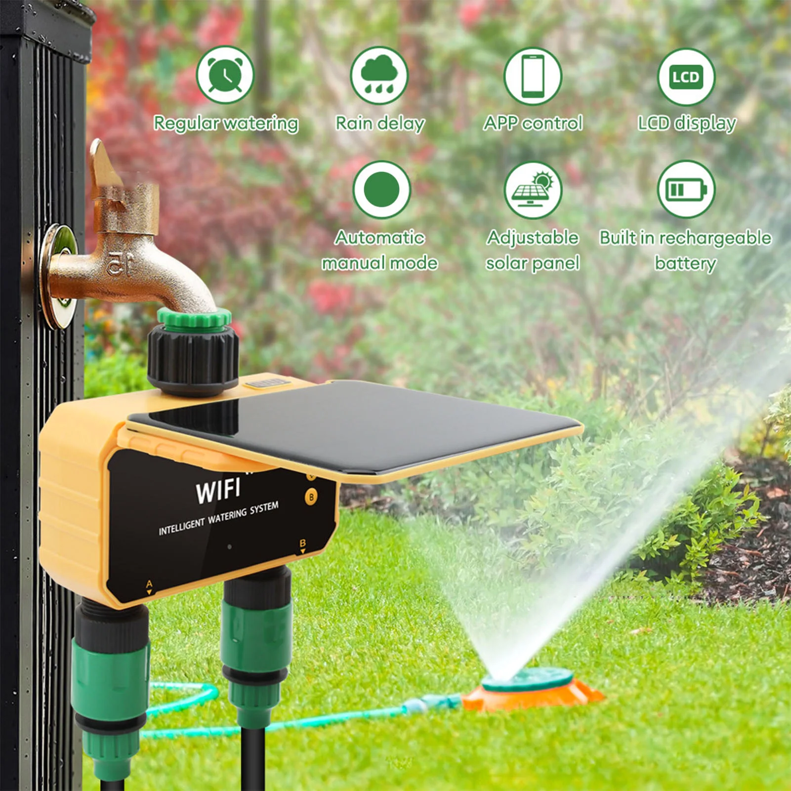 Solar WiFi Smart Irrigation Ti - Smart Garden Watering のレビューと価格