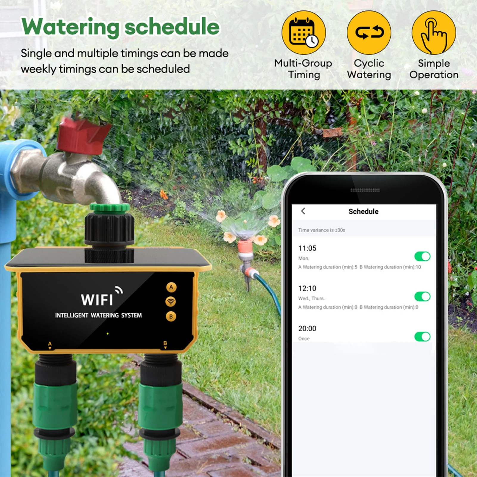 Solar WiFi Smart Irrigation Ti - Smart Garden Watering のレビューと価格