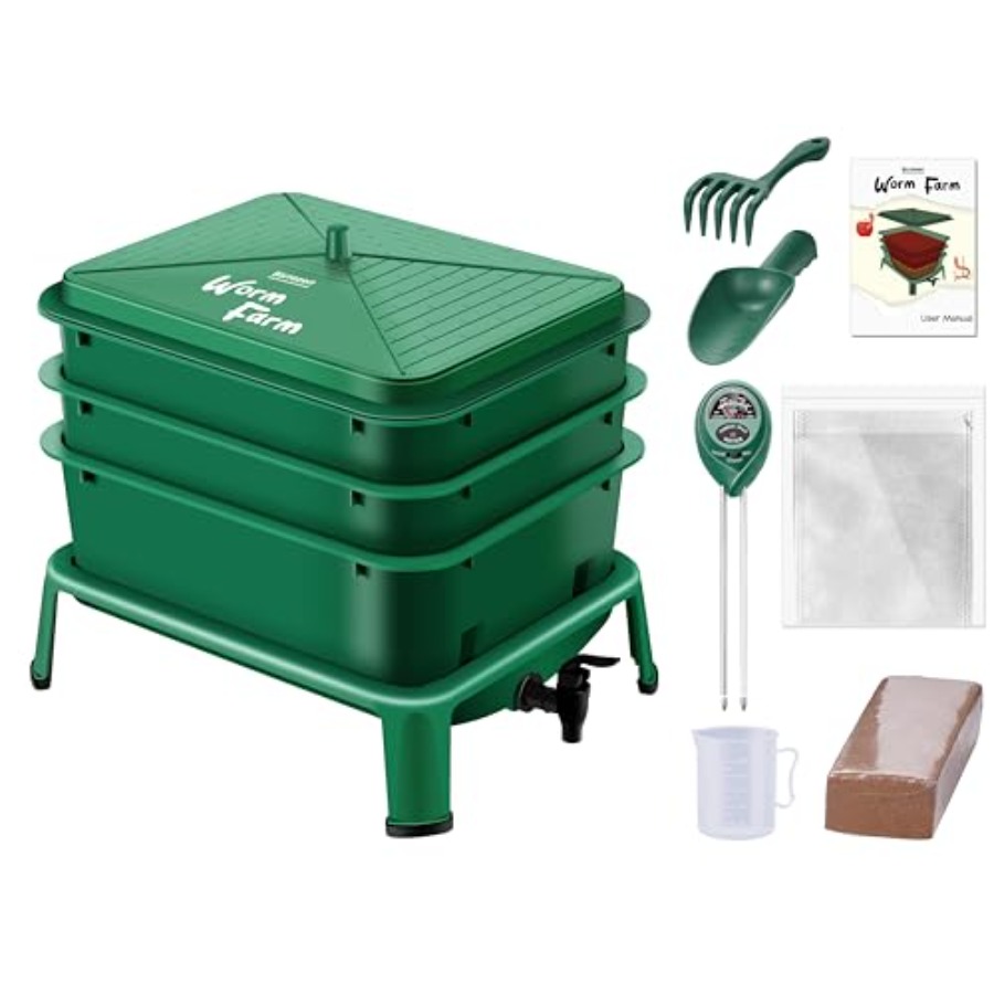 Worm Composter 32QT Worm Farm  - Composting Kit Indoor のレビューと価格