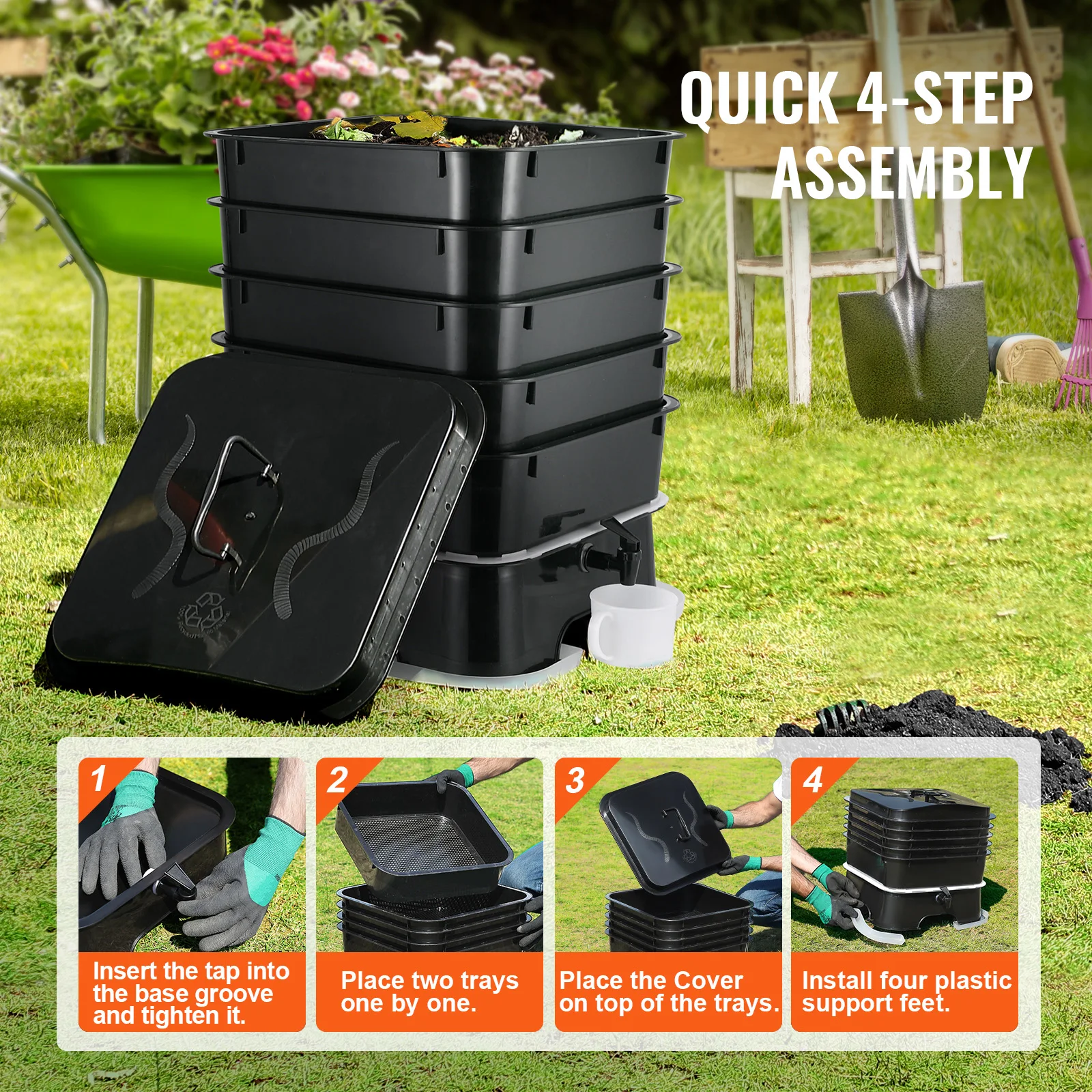 5-Tray Worm Composter Compost  - Composting Kit Indoor のレビューと価格