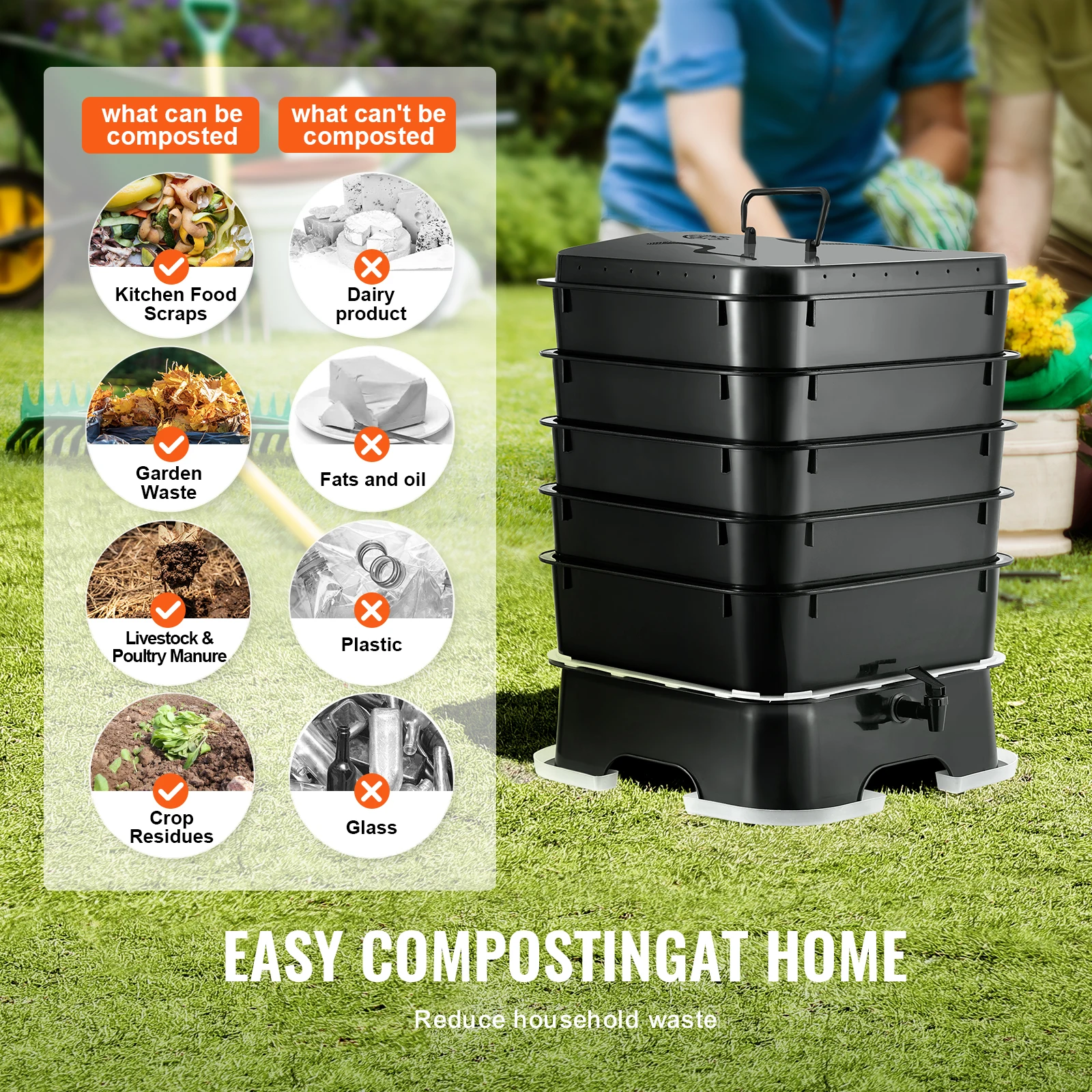 5-Tray Worm Composter Compost  - Composting Kit Indoor のレビューと価格