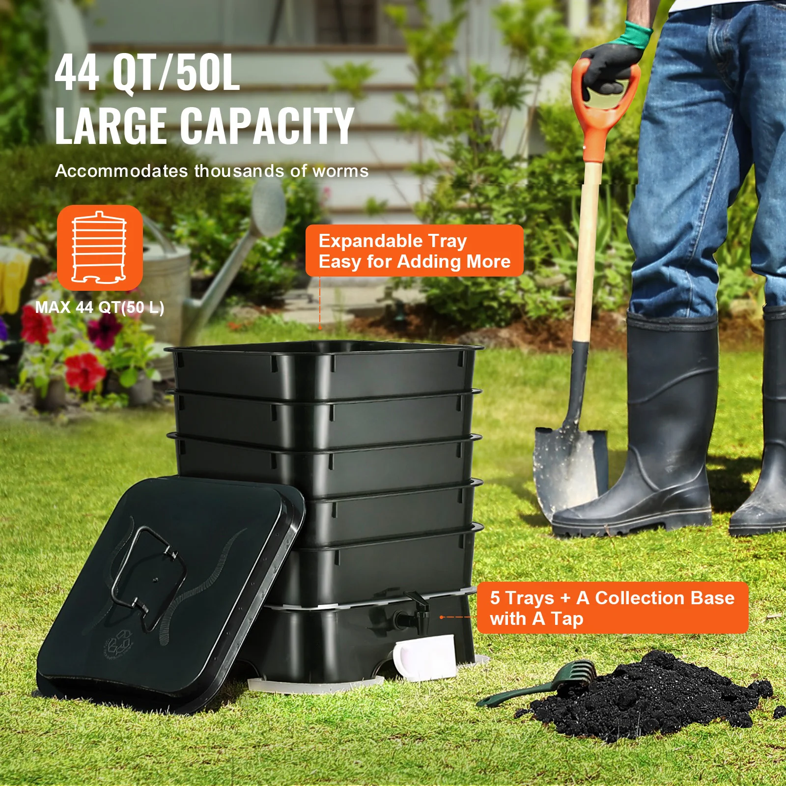 5-Tray Worm Composter Compost  - Composting Kit Indoor のレビューと価格